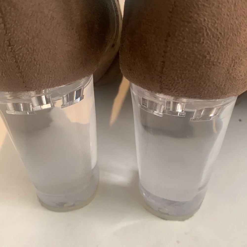 Wild diva over the knee boots size 10 clear heels